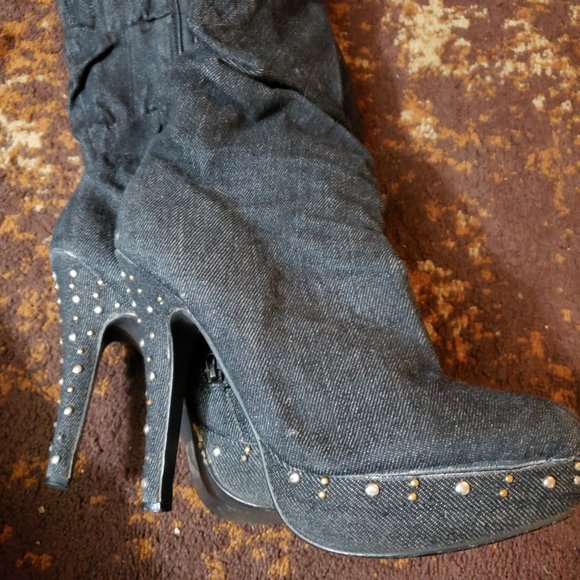 Knee high jean boots - Picture 4 of 4